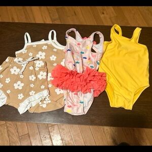 Lot bundle of 3 girls bathing swim suits size 12-18 months
